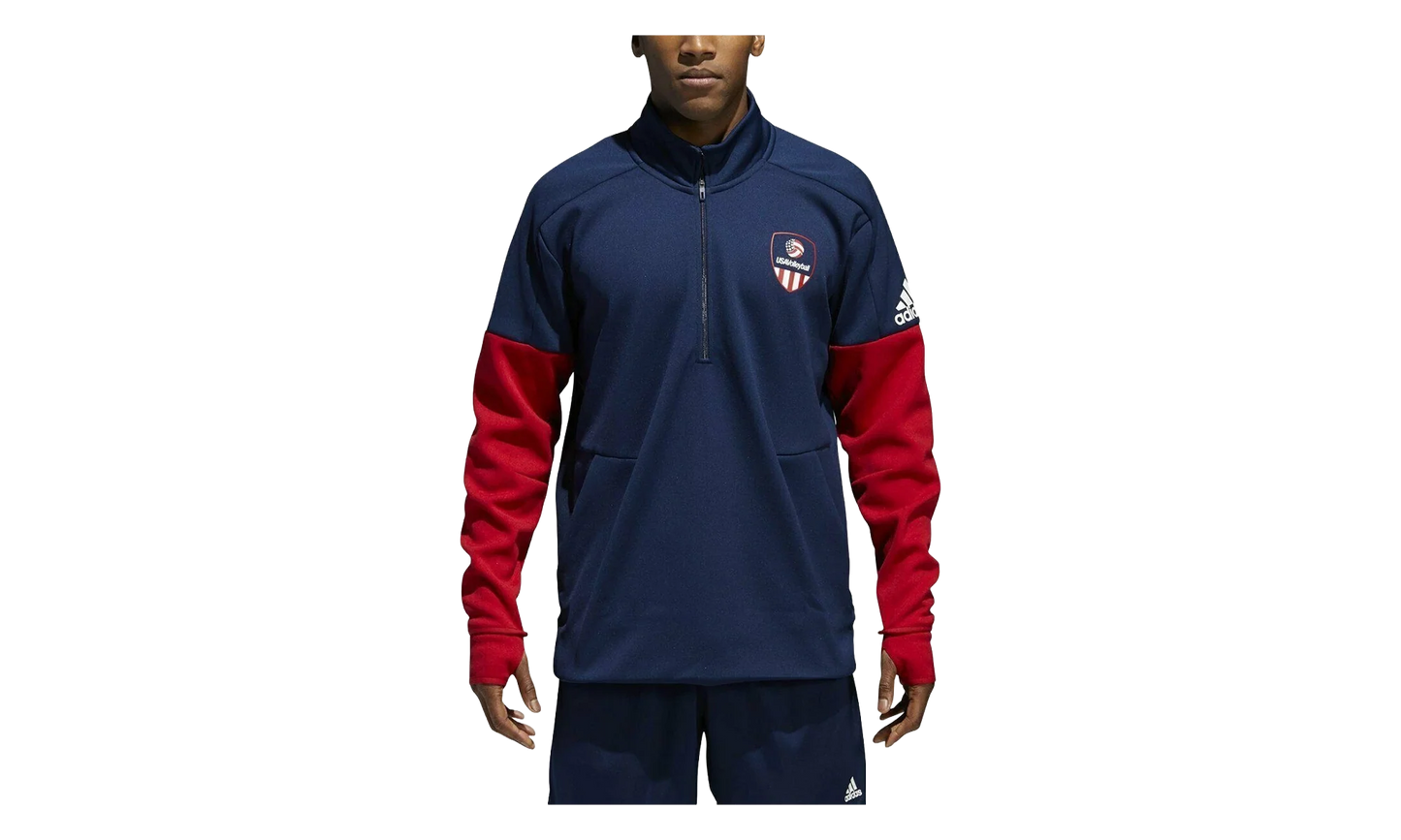 USA Volleyball Jacket 1/4 Zip Jacket "Collegiate Navy / Power Red" CF1418