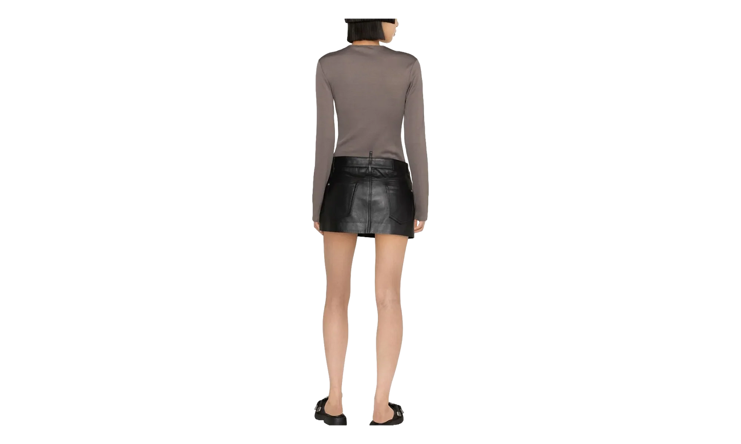 Leather Mini Skirt WMNS "Black" S75MA0863SY1623900