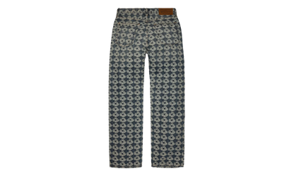 Baggy Jacquard Wreath Denim Pant "Blue" DT599