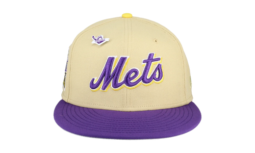 59FIFTY New York Mets Liberty Collection 40th Anniversary Patch Fitted Hat "Cream / Purple" NE206