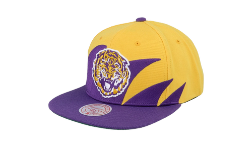 NCAA Sharktooth Snapback Cap "LSU Tigers - Yellow / Purple" HHSS3304 LSUYYPPPYWPR