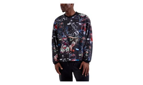 Jordan All Over Print Crewneck Shirt "Black / White" IF1831 010