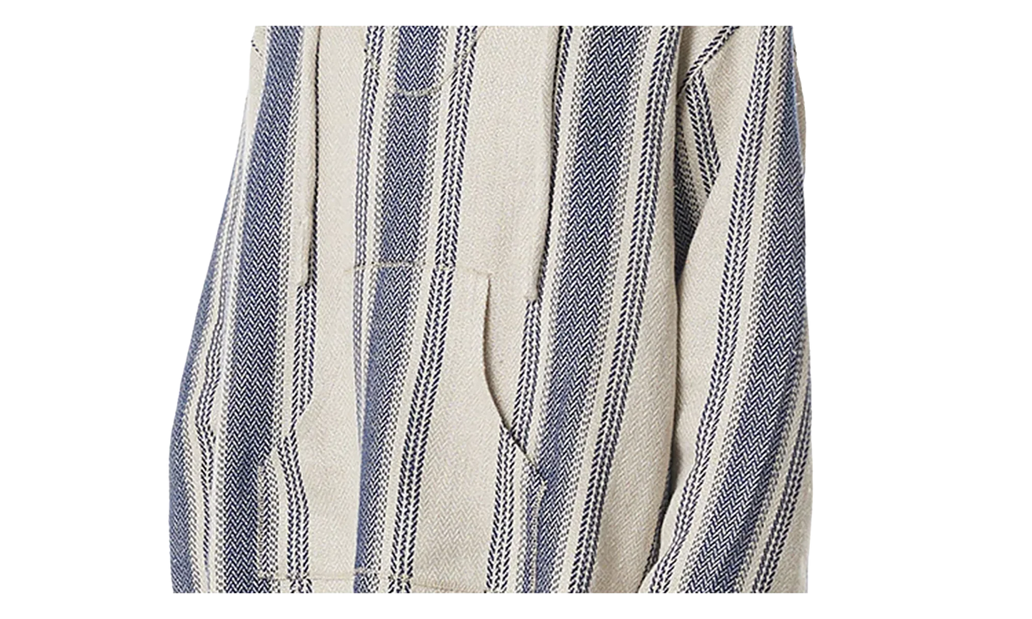 Stripe Linen Mexican Parka "Indigo" 963565