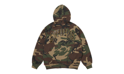 Cracked Raglan Zip Up Hooded Sweatshirt "SS26 - Woodland Camo" SU27507