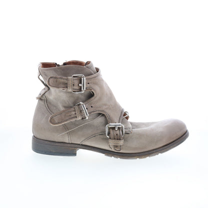 Cooper 401202-1801-6145 Mens Gray Leather Zipper Casual Dress Boots