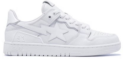 A Bathing Ape SK8 Sta Triple White Patent Leather
