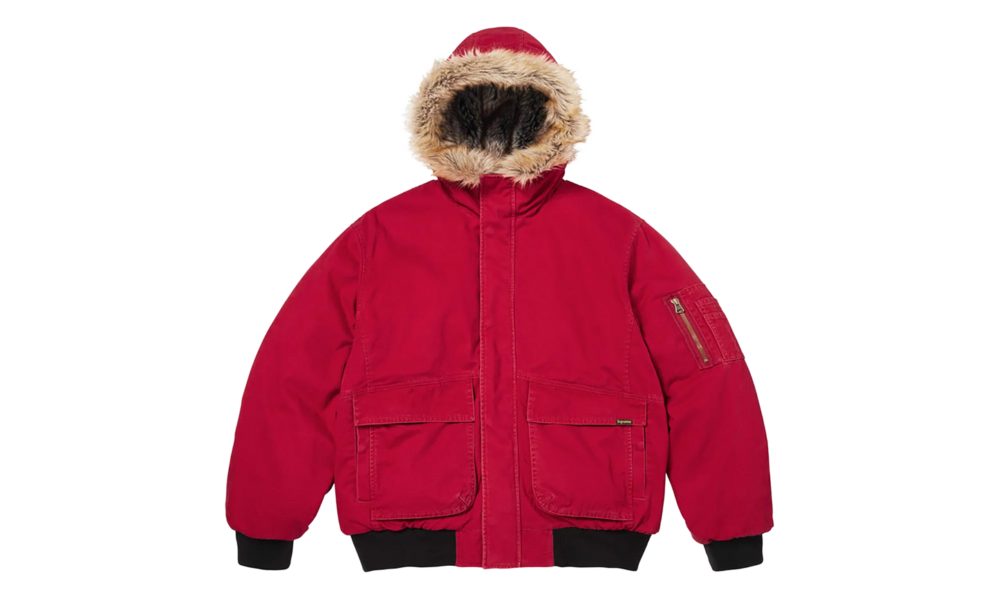 Reversible Faux Fur Hooded Work Jacket "SS26 - Red" SU27010