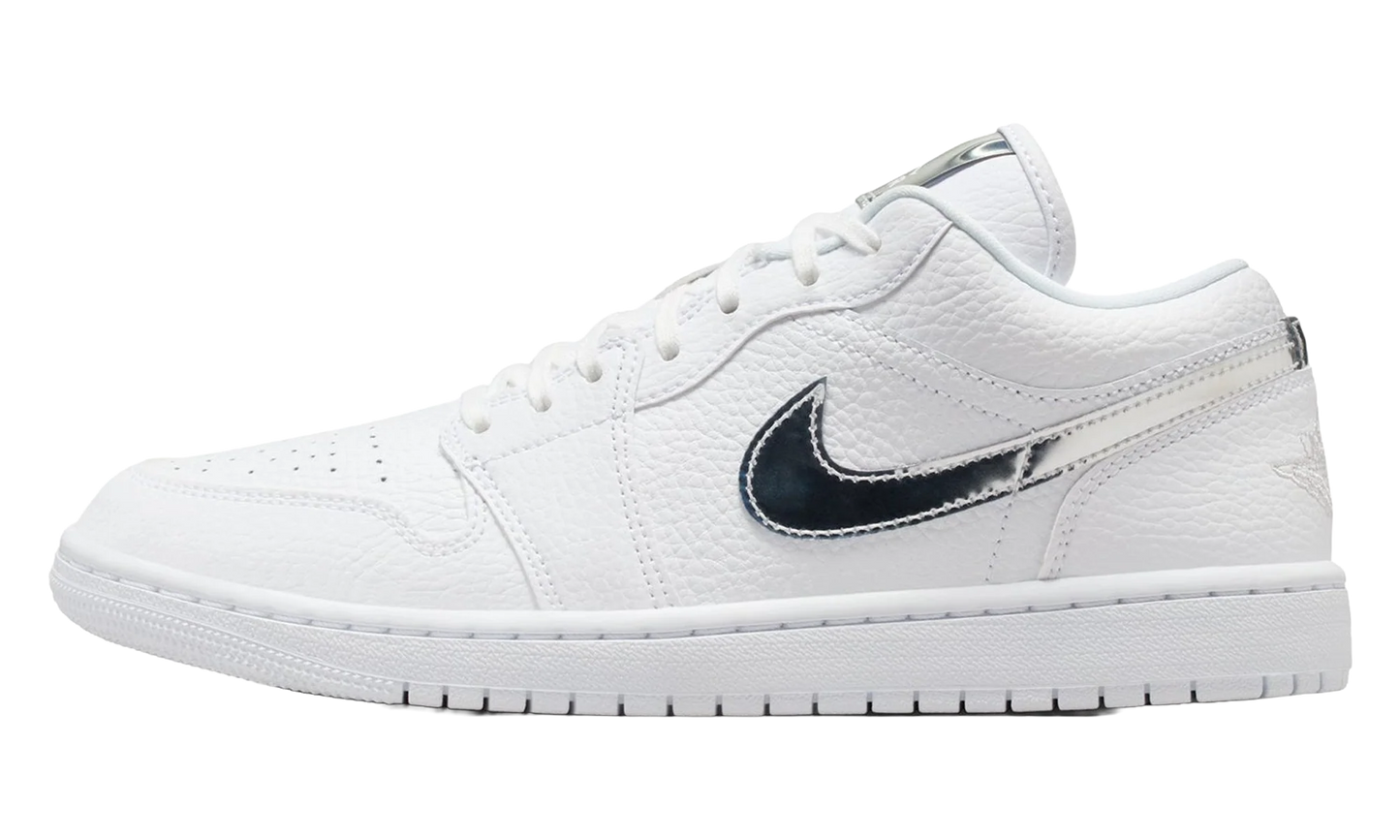 Womens Air Jordan 1 Low SE "White Metallic Silver'" IQ9381 100