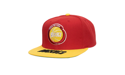 NBA Hardwood Classics Logo Bill Snapback Cap "Houston Rockets - Red / Yellow" HHSS4528 HROYYPPPRDYW