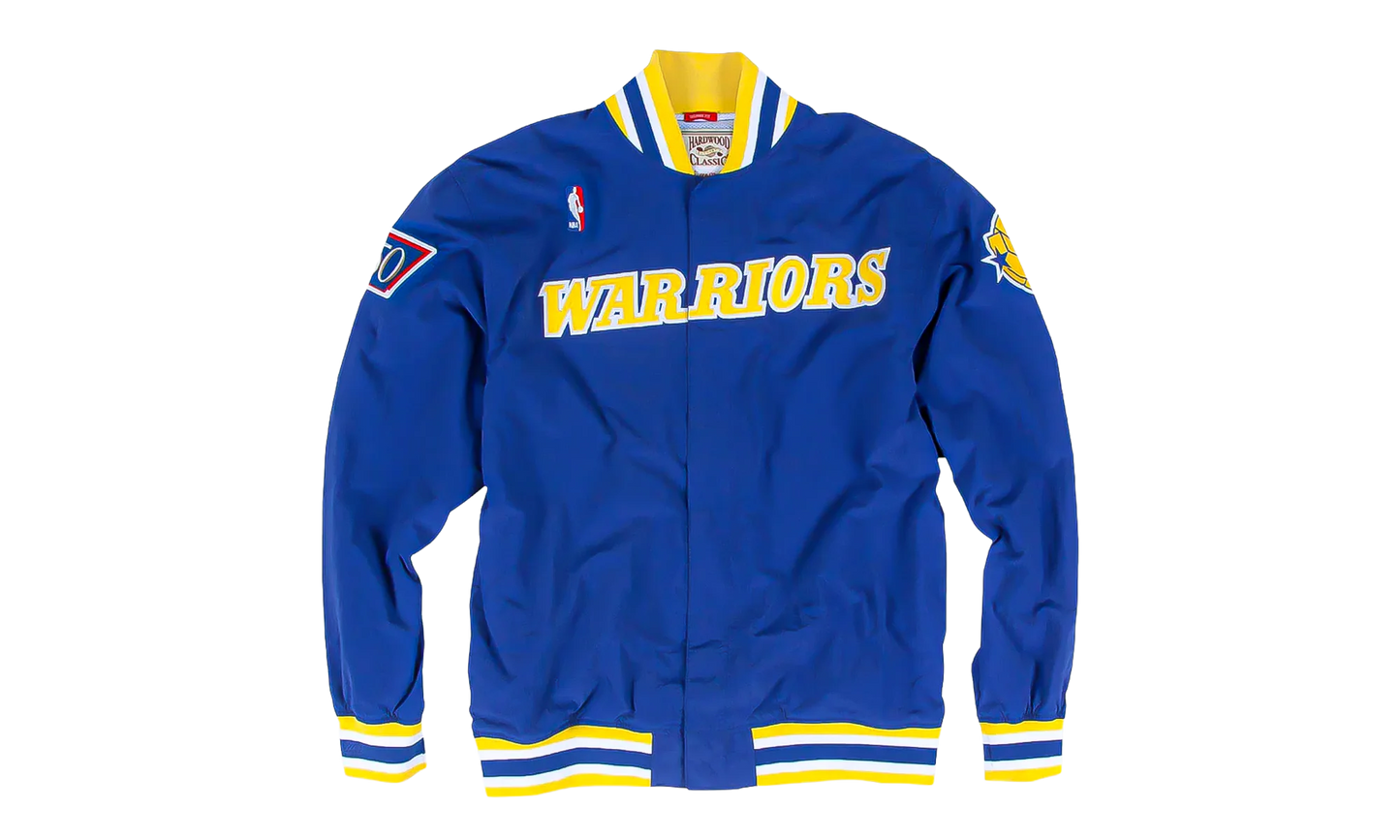 NBA Authentic Away Warm-Up Jacket "1996-97 Golden State Warriors - Blue / Yellow" 6056S310D96GSW