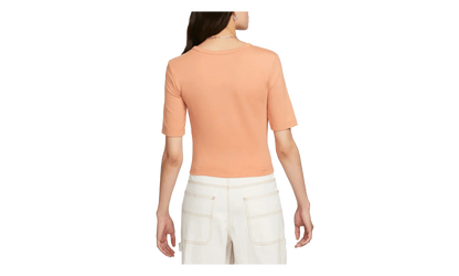 NSW Essential Cut-out Swoosh Logo Tee WMNS "Amber Brown / Sail" FB8282 225