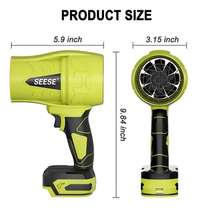 Cordless Turbo Jet Blower, Handheld Leaf & Car Dryer Fan