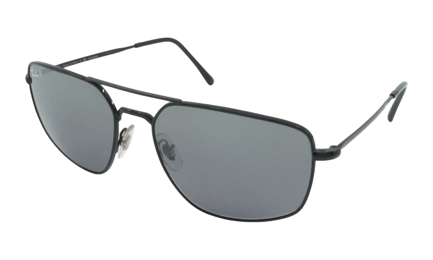 SQUARE POLARIZED SUNGLASSES "POLISHED BLACK" RB3666-002-K3_56