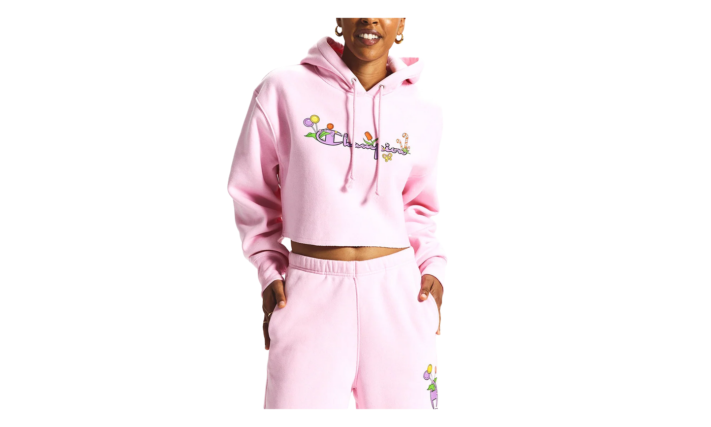 Candy Land Reverse Weave Cropped Hoodie WMNS "Pink Candy" WL659 590735PKN