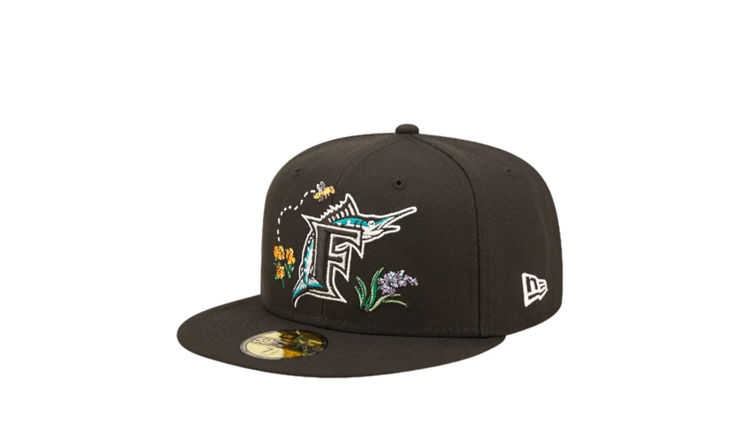 Miami Marlins Watercolor Floral 59FIFTY Fitted Hat "Black" 60288098