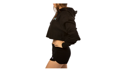 C-Life Reverse Weave Cropped Hoodie WMNS "Black" WL659 586389 003