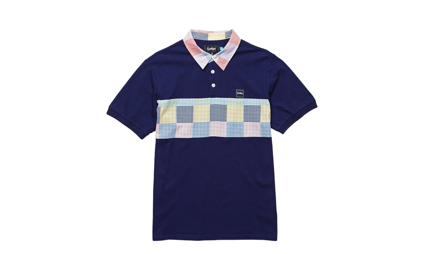 South Hampton Seersucker Patchwork Polo Shirt "Navy" 1542K3855 NVY