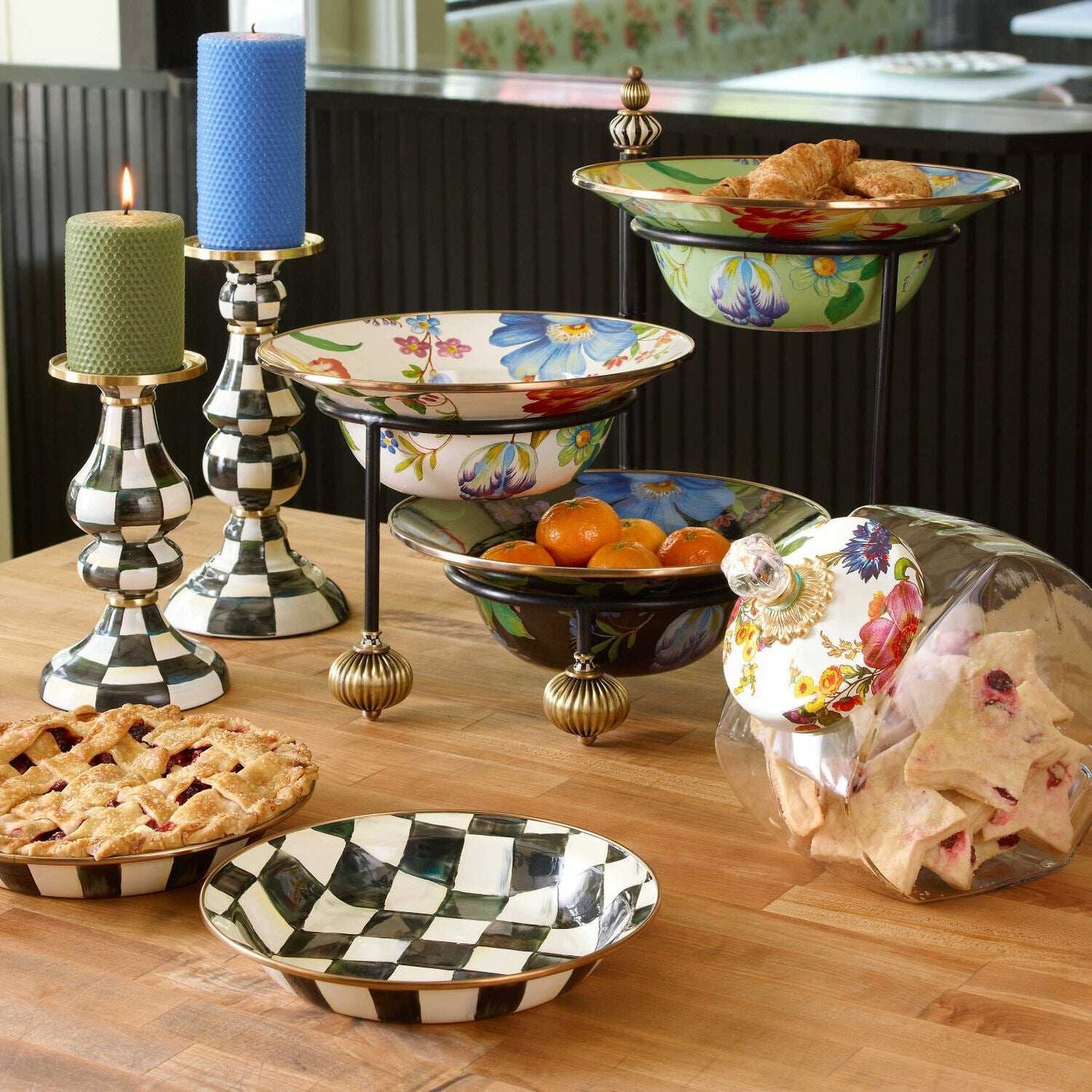 MacKenzie-Childs Serving Stand Large