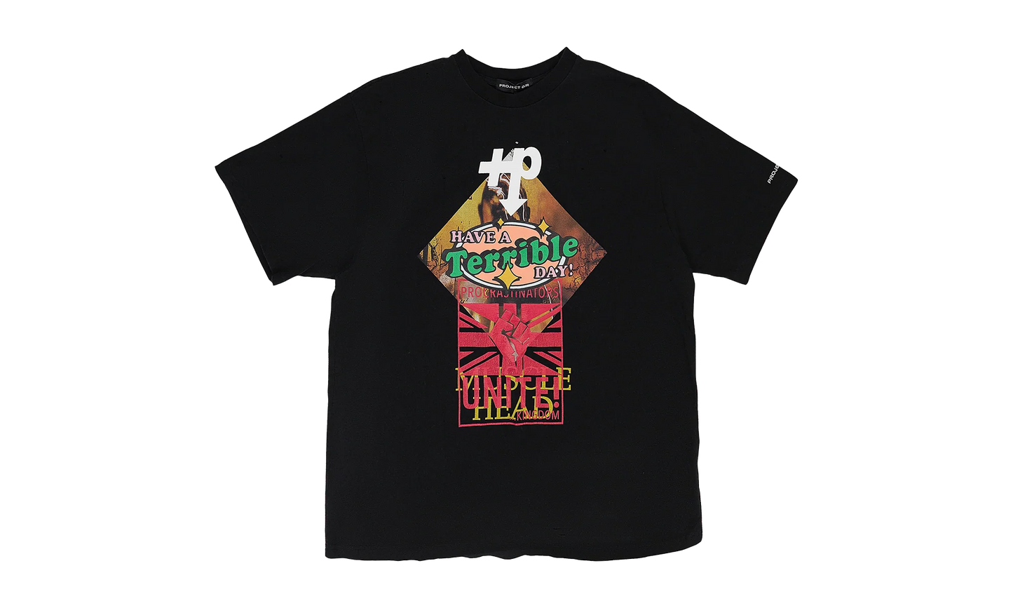 MIXED PRINTED VINTAGE T-SHIRT "WASHED BLACK" PGR XTSH 0007