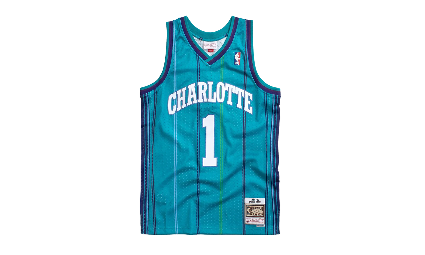 NBA Baron Davis Swingman Road Jersey "1999 Charlotte Hornets - Teal" SMJYGS18409 CHOTEAL99BDV