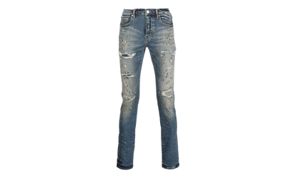 P001 Slim-Fit Jeans "Indigo Paint Repair" P001 IPR