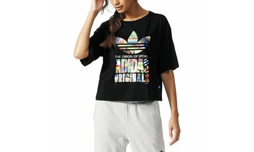 Originals Ramera Flag Cropped Tee WMNS "Black" AJ8944