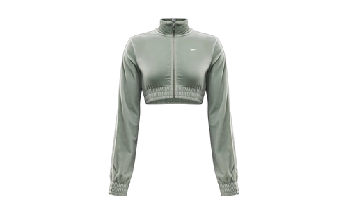 Sportswear Collection Cropped Velour Full Zip Top WMNS "Jade Horizon / Sail / Sail" FZ3679 370