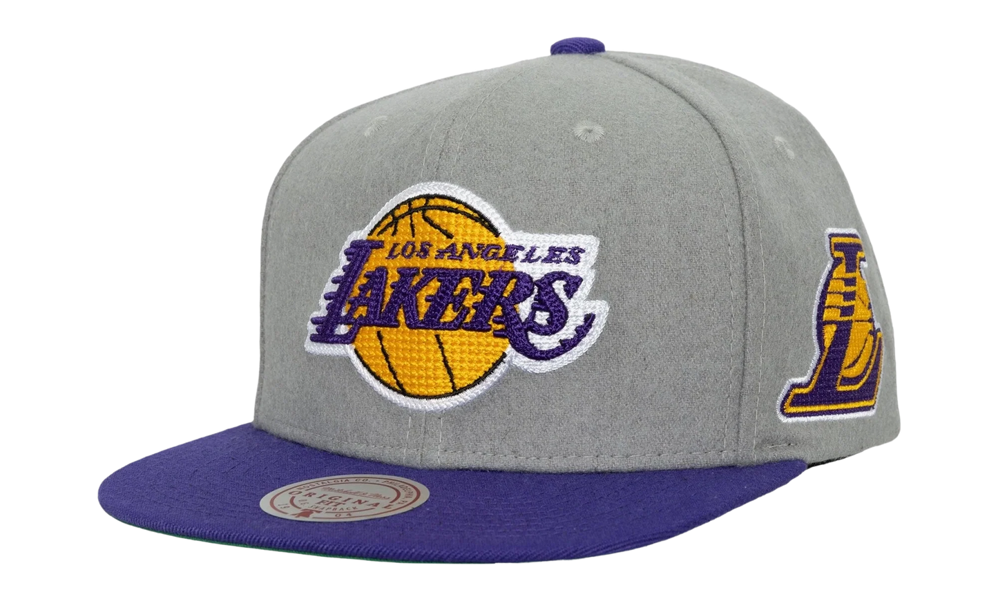 NBA Melt Stitch Snapback Cap "Los Angeles Lakers - Grey" HS9444 LALGREY