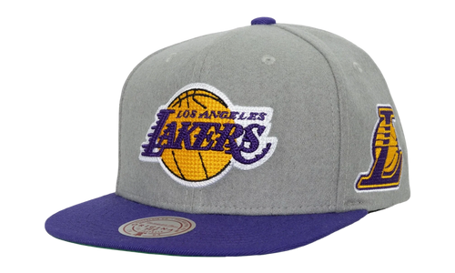NBA Melt Stitch Snapback Cap "Los Angeles Lakers - Grey" HS9444 LALGREY