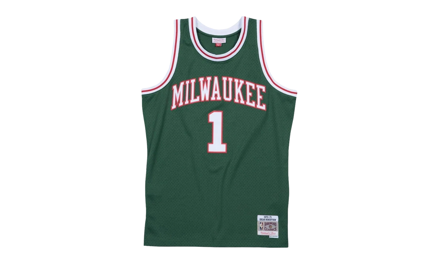 NBA Oscar Robertson Swingman Jersey "1970-71 Milwaukee Bucks - Dark Green" 353J315FGYORI
