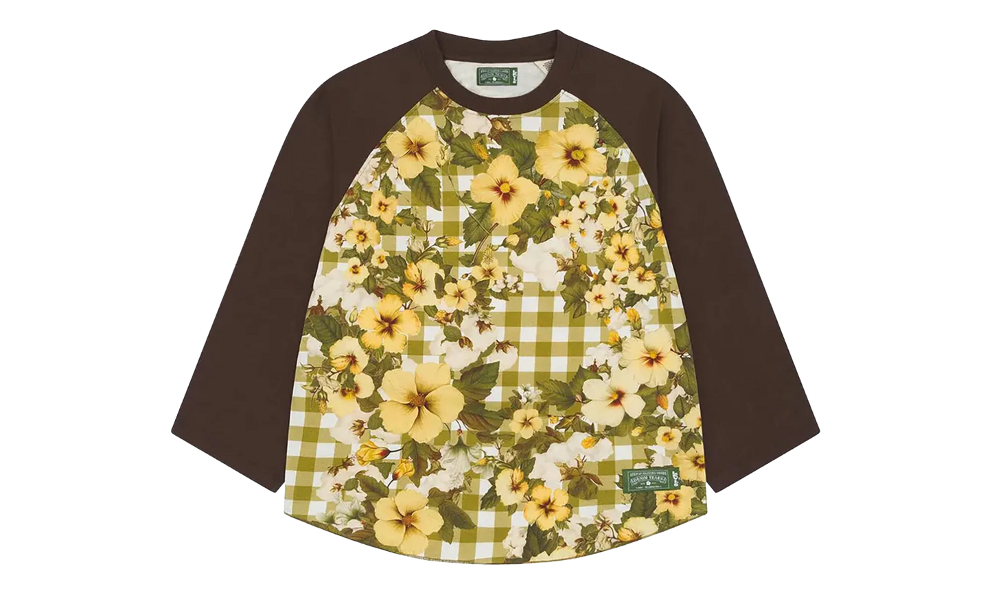 Levi's Cotton Floral Gingham Baseball Tee "Multicolor" DT505