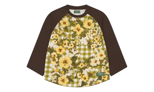 Levi's Cotton Floral Gingham Baseball Tee "Multicolor" DT505