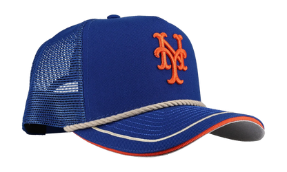 9FIFTY New York Mets A Frame Trucker Snapback Hat "Rope - Royal Blue" 44587537432764