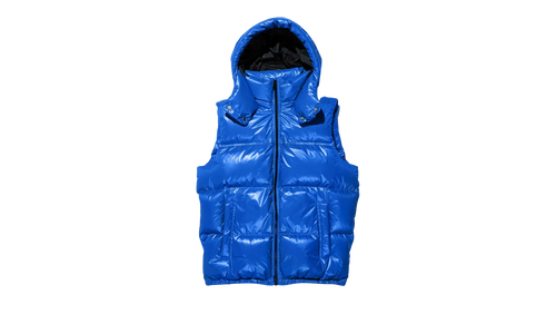 NYLON PUFFER VEST "Blue" P623 PBLV423