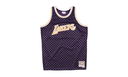 NBA Checked Swingman Jersey "Los Angeles Lakers - Purple / Black" BA8A46 LAL L MYS