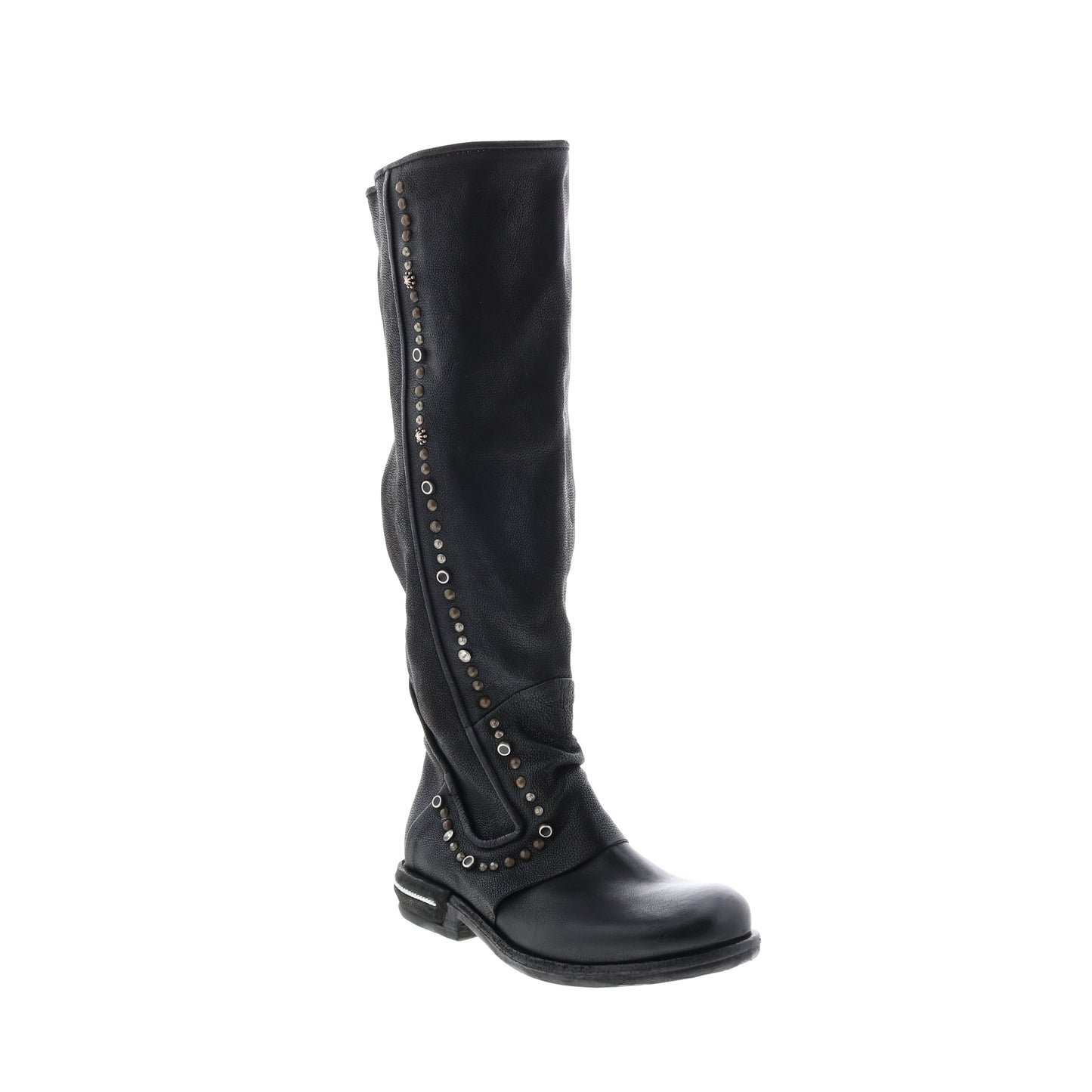 Tye 516338-201 Womens Black Leather Zipper Knee High Boots