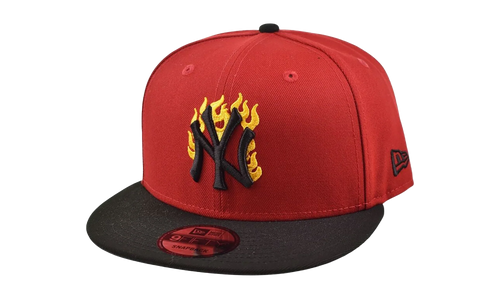 9FIFTY New York Yankees Flames Snapback "Scarlet / Black" 70947936