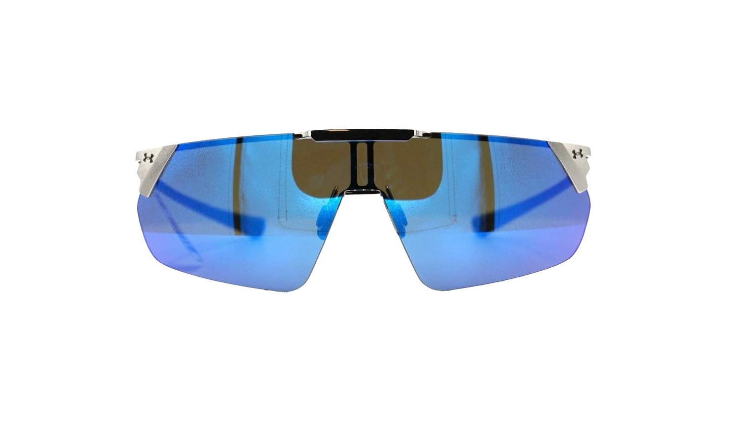 Litewire Shield Sunglasses "Gray Blue Mirror - Gloss Silver / Gray Rubber" 8600135 014361