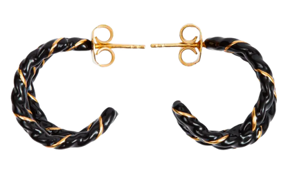 GOLD PLATED TWISTED EARRINGS "Black / Gold" SM1VG0051P6477967