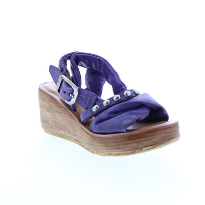 Nolie 528078-201 Womens Purple Leather Strap Sandals Shoes