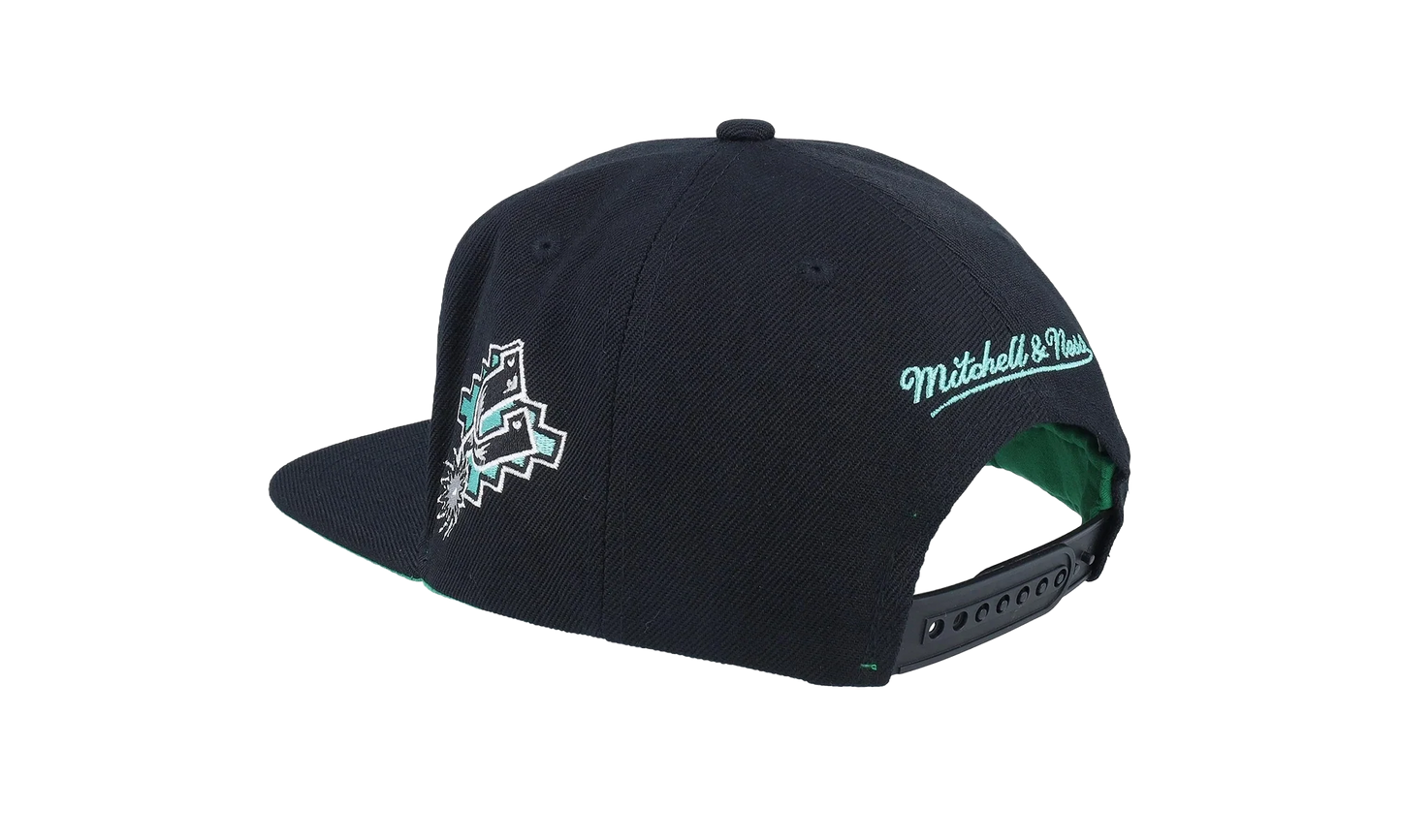 NBA Hardwood Classics Triple Play Snapback Cap "San Antonio Spurs - Black" HS8578 SASBLCK