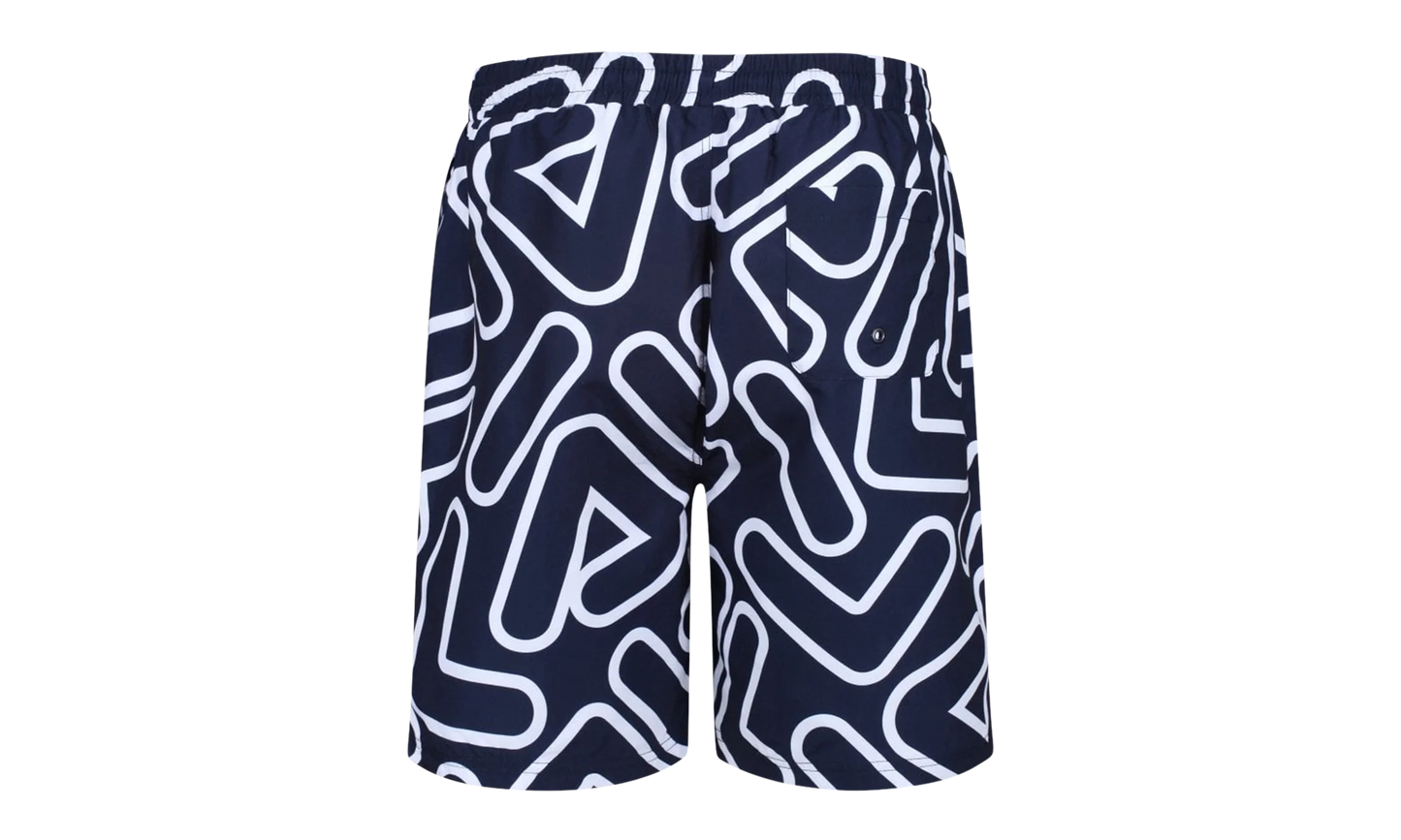 YASH Outline All Over Print Swim Short "Peacoat / White" LM015913 410