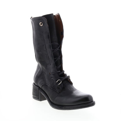 Opie 548213-201 Womens Black Leather Lace Up Casual Dress Boots