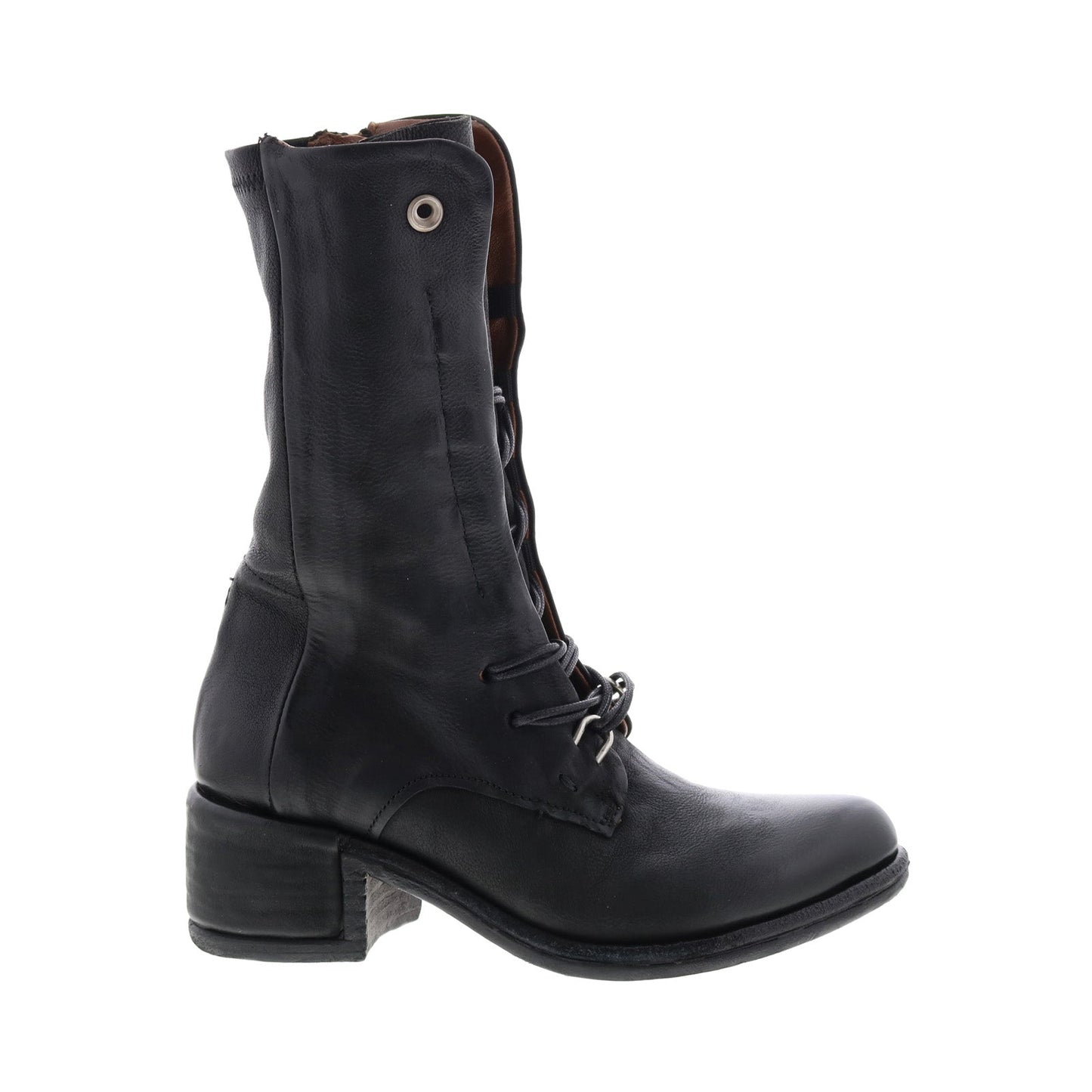 Opie 548213-201 Womens Black Leather Lace Up Casual Dress Boots