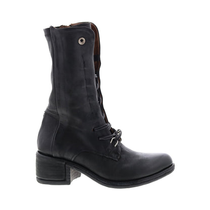 Opie 548213-201 Womens Black Leather Lace Up Casual Dress Boots