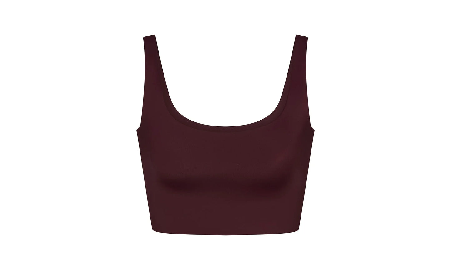 SHINE SCOOP NECK BRA TOP "Nike - Currant" SKM052