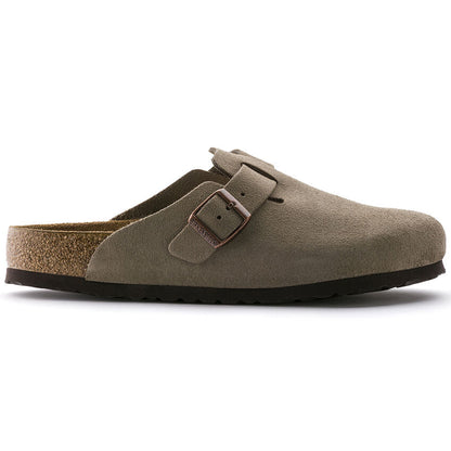 Boston Soft Footbed Suede Leather in Taupe