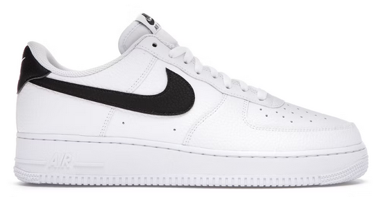 Force 1 Low '07 White Black Pebbled Leather