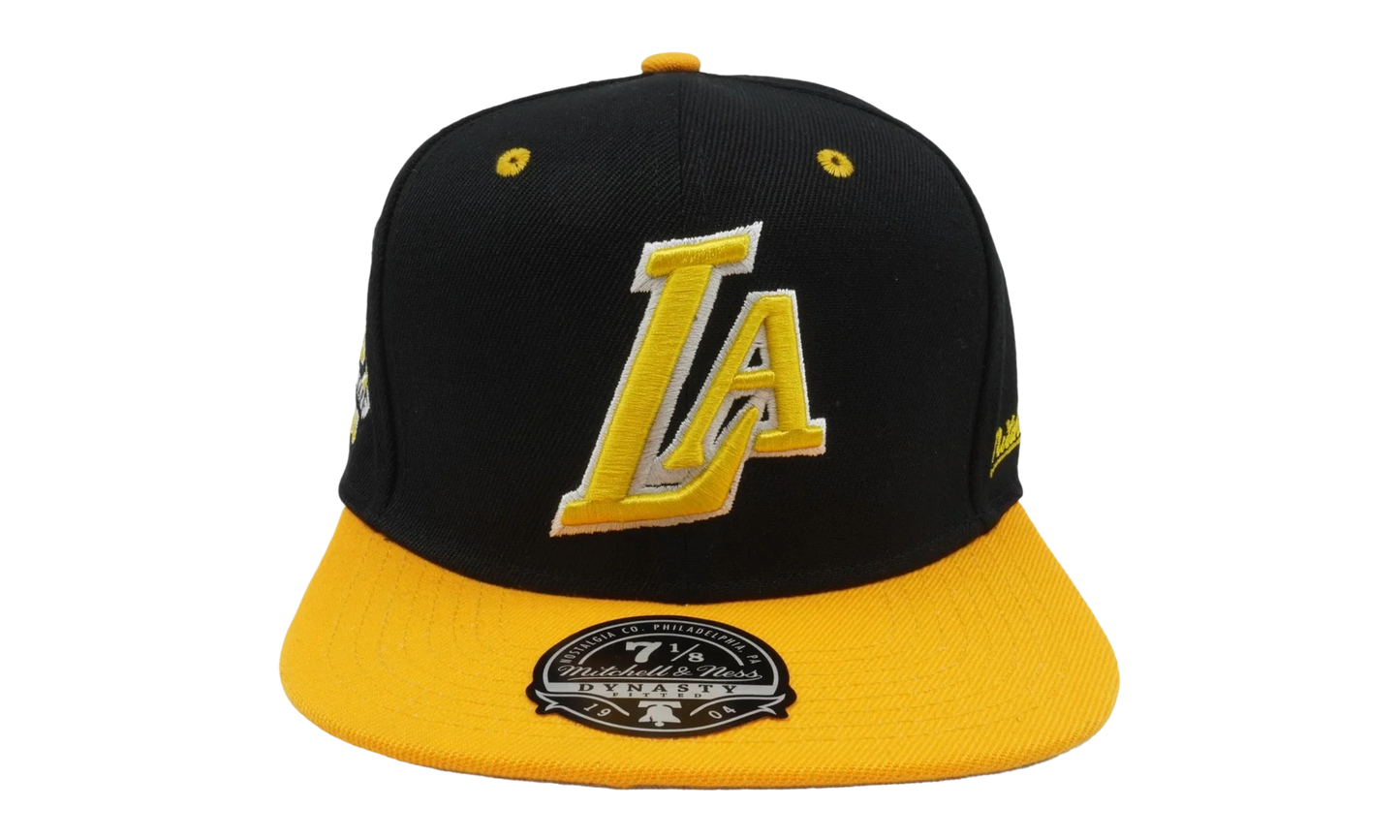 NBA Hardwood Classics Yellow Toe Fitted Cap "Los Angeles Lakers - Black / Yellow" 6HSFSH21501 LALBKYW