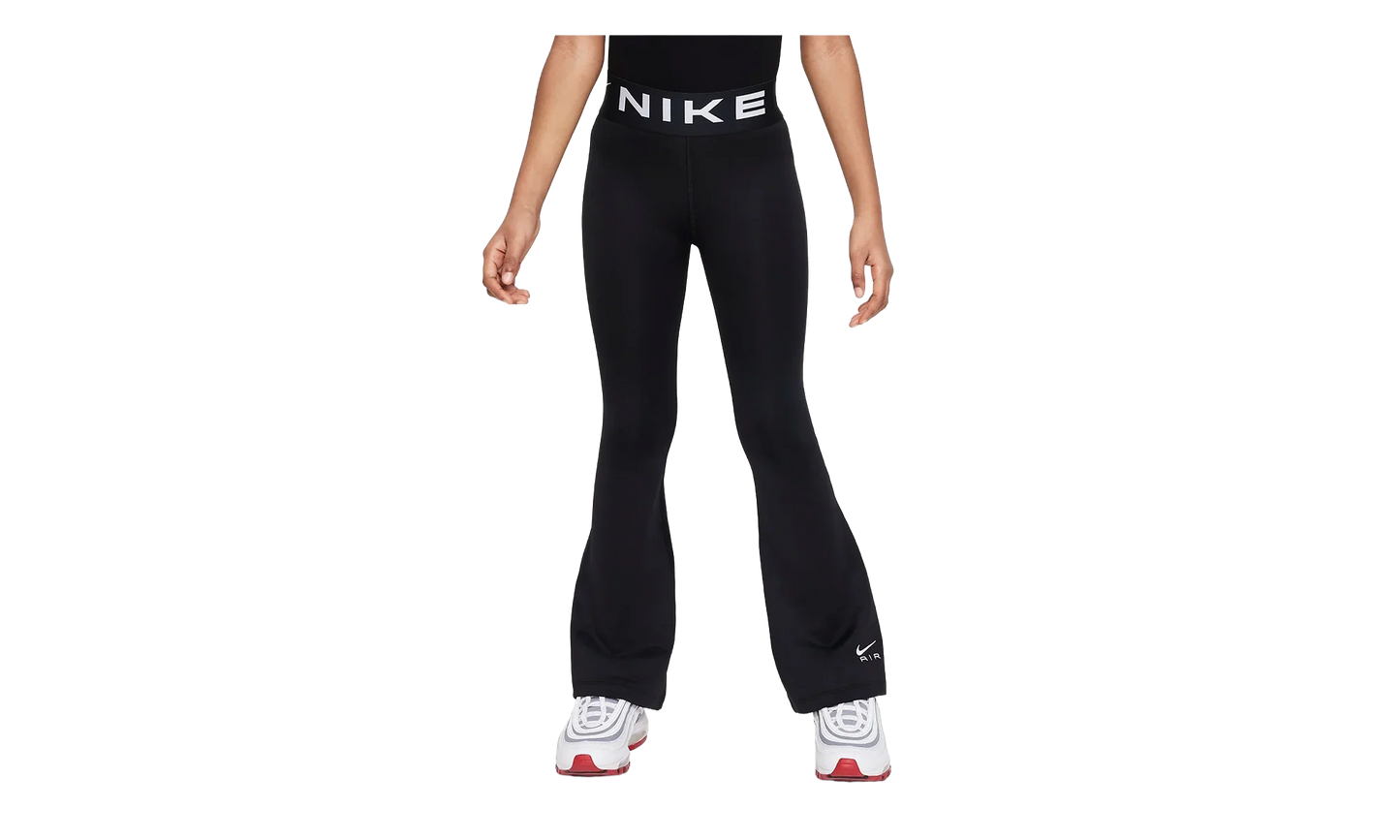 Air Essential Girls' High-Waisted Flared Leggings GS "Black / White" FD2963 010